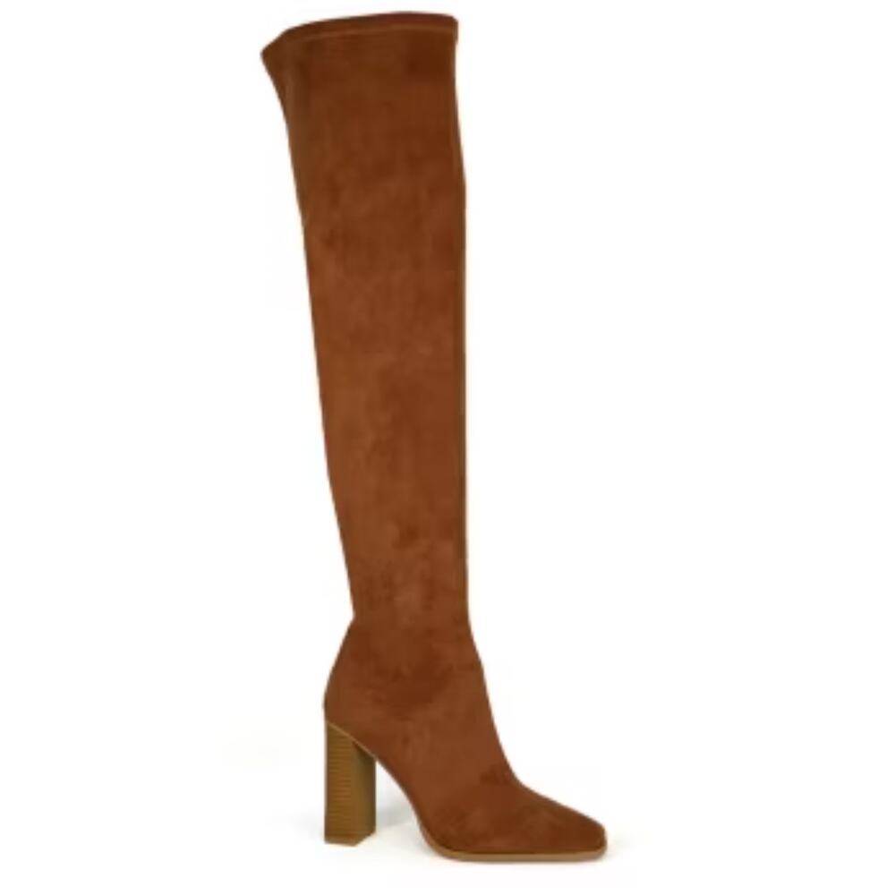 Yoki Women's Quincy Stacked‎ Heel Over the Knee Boots Size 8.5